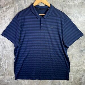 Nike Golf‎ Dri-Fit striped polo in navy blue Men's Medium #golfswag